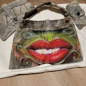 Airbrushed jean purse